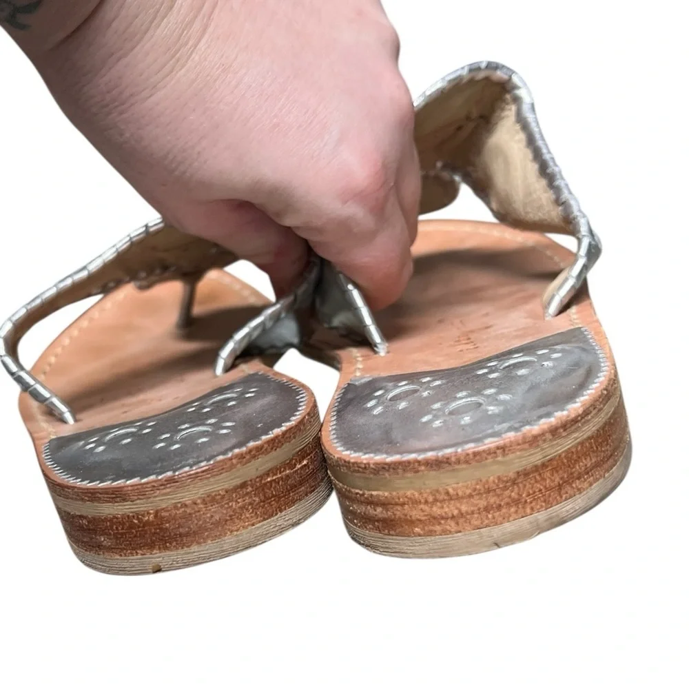 Jack Rogers Jacks leather sandal in silver